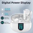 thumbnail image 2 of Bluetooth Headphones True Wireless Earbuds 50H Playback LED Power Display Earphones with Wireless Charging Case IPX5 Waterproof in-Ear Earbuds with Mic for TV Smart Phone Laptop Computer Sports, 2 of 6