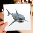 thumbnail image 7 of 3drose, a White Shark Swimming to the Front, 12 Greeting Cards with Envelopes, 7 of 7