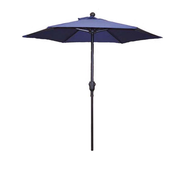 Patio Umbrella Outdoor Table Umbrella With 6 Sturdy Ribs And Crank 6 Ft Navy Blue Umbrella Walmart Com Walmart Com