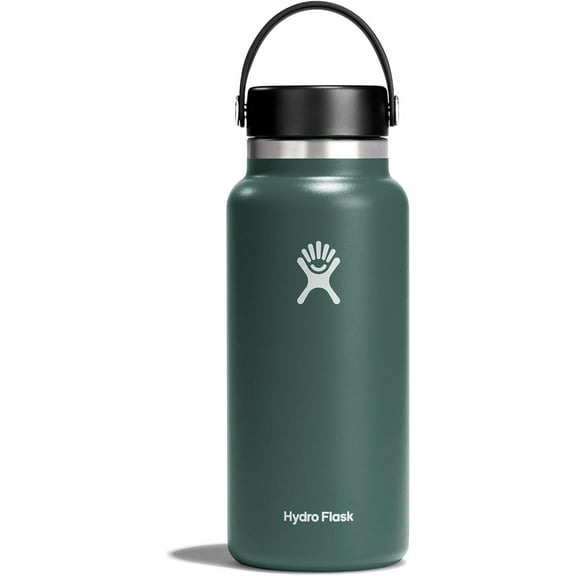 Hydro Flask Vacuum Insulated Stainless Steel Water Bottle Flask - Closeable Lid - Wide Mouth - 32 oz - Fir