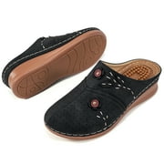 Ecetana Womens Mules & Clogs Comfort Slip On Sandal Shoes Closed Toe Sandals for Women