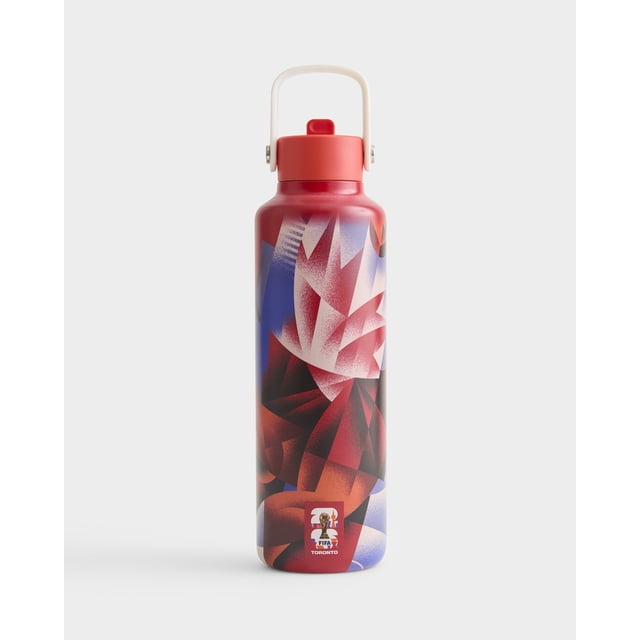 FIFA World Cup 2026 by Atelier Sportif 24 oz Poster Performance Insulated Stainless Steel Water Bottle with Straw Lid, Keeps Cold 24 Hrs, Toronto Host City