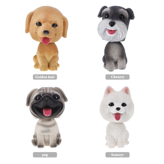 OUNONA Mini Schnauzer Shaking Head Figurine Assorted Color Resin for Room Decor 1Pack