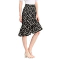 thumbnail image 5 of INSPIRE CHIC Women's Floral Leopard Print Ruffle A-Line Midi Skirt, 5 of 7