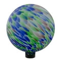 thumbnail image 2 of Northlight 10” Blue and Green Brush Strokes Outdoor Glass Garden Gazing Ball, 2 of 3