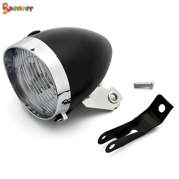 Spencer Vintage Retro LED Bicycle Headlight Waterproof Mountain Bike Front Light Headlamp (Black) - Walmart.com