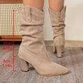 thumbnail image 6 of SKIYLEVZ Knee-High Boots for Women Combat Boots Winter Cold Weather Shoes for Outdoor Winter Adventures Figure-Flattering Fashion Statement Faux Leather Boots, 6 of 10