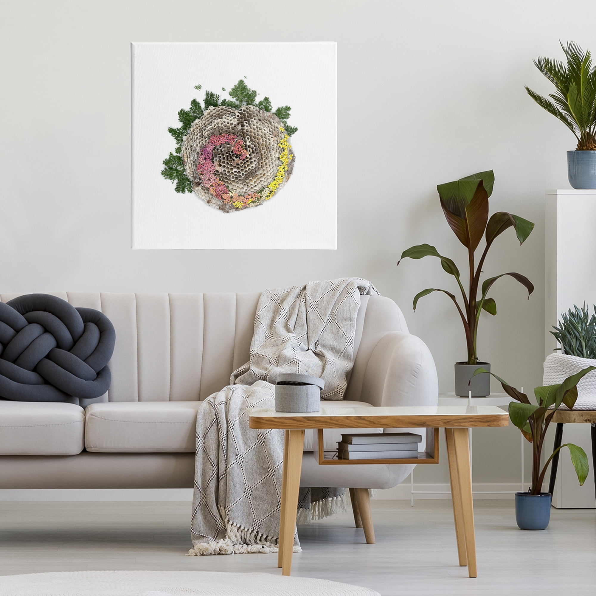 Stupell Industries Honeycomb with Botanicals Canvas Wall Art, design by Beth Adoette