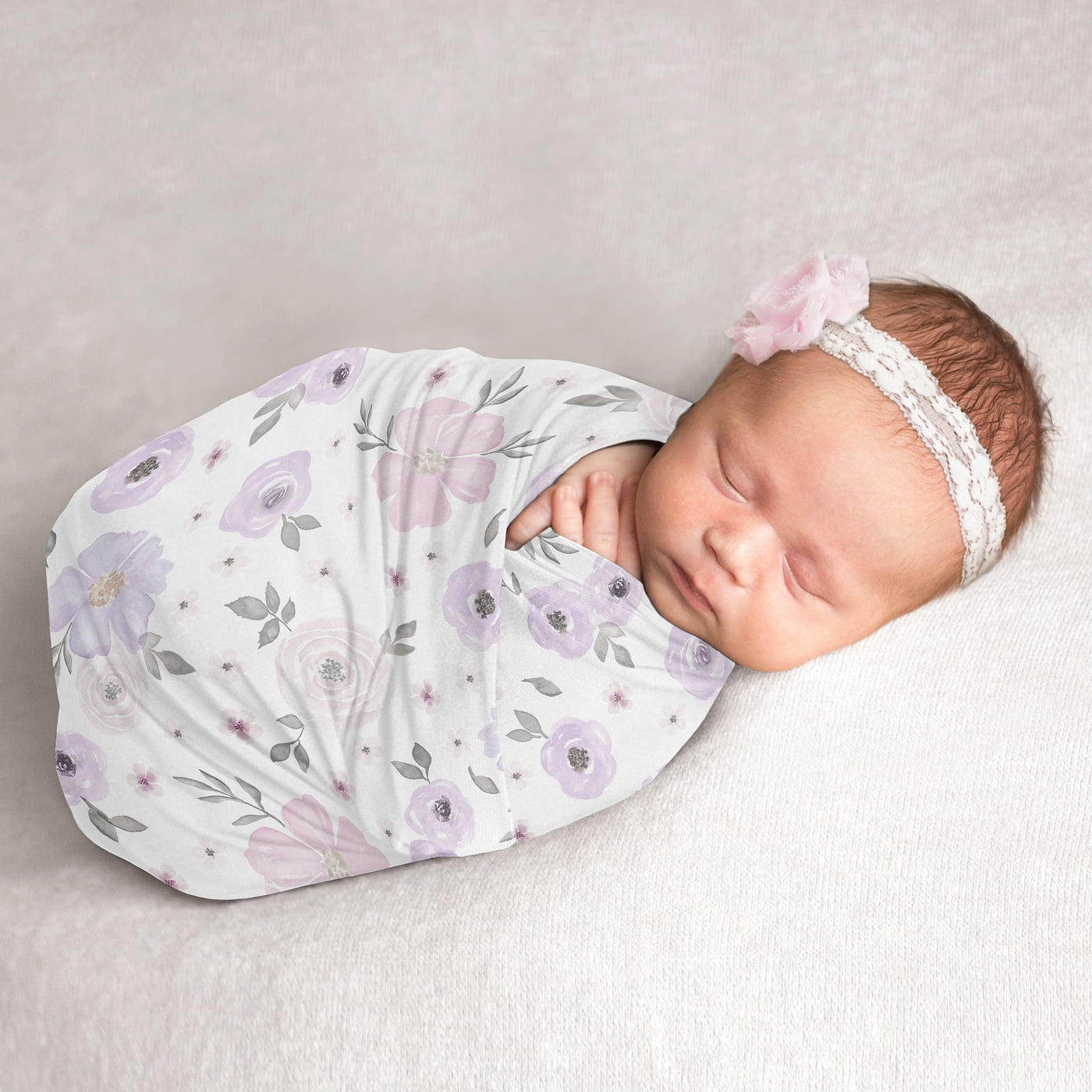 BOHO BABY NURSERY Baby Swaddles Baby Nursery must have Gorgeous gray and pink floral steer Newborn photography gift  Soft jersey fabric