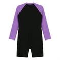 thumbnail image 5 of iiniim Girls Boys Long Sleeve One Piece Swimsuit Shorty Wetsuit Kids Surfing Rash Guard UPF 50 Purple 10, 5 of 7