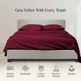 thumbnail image 2 of 500 Thread Count 100% Egyptian Cotton 4-Piece Bed Sheet Set (1 Flat, 1 Fitted Sheet, 2 Pillow Covers) 27 Inches Deep Pocket Size Queen Color Burgundy Solid, 2 of 6