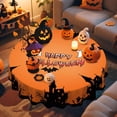 thumbnail image 1 of Halloween Tablecloth Round Table Cloth Pumpkin Ghost Table Cover 60Inch Table Cover for Home Kitchen Dining Party, 1 of 6