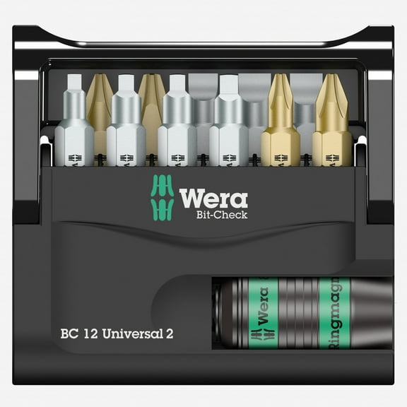 Wera 136387 Bit-Check 12 Universal 2 SB Insert Bit Set, 12 Pieces