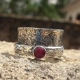 thumbnail image 4 of Ruby Spinner Ring: Handmade Sterling Silver Meditation Band, 4 of 8
