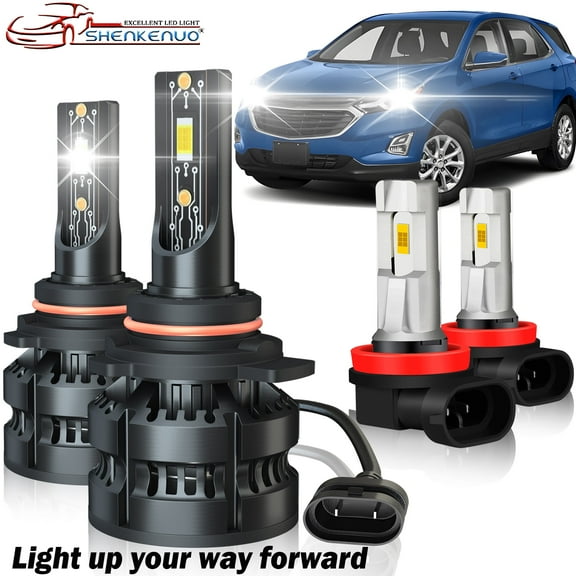 Car bulbs For Chevrolet Equinox 2018 2019 2020 LED Headlights 9012 High&Low Beam H11 Fog Lights 20000LM 6000K White 4PCS