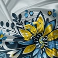 thumbnail image 3 of Ambesonne Farmhouse Valance & Curtain 3 Pcs Set, Ethnic Flowers and Barn, 55"x30", Blue Yellow, 3 of 7