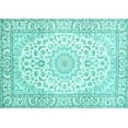 thumbnail image 1 of Ahgly Company Machine Washable Indoor Rectangle Medallion Turquoise Blue Traditional Area Rugs, 8' x 10', 1 of 4