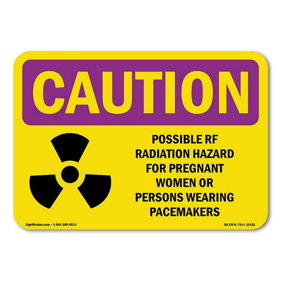 OSHA CAUTION RADIATION Sign - Possible RF Radiation Hazard With Symbol | Decal | Protect Your Business, Work Site, Warehouse | Made in the USA