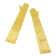 thumbnail image 3 of Womens Opera Length Gloves Long Satin Stretch Formal Gloves Full Finger Elbow Length for Evening Event Performance Bridal Costume Dress Accessories Yellow, 3 of 3
