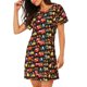 thumbnail image 2 of Fotbe Construction Truck Bata de Dormir para Mujer con Estampado, Camisón de Algodón de Manga Corta, Ropa de Dormir Casual, 2 of 6
