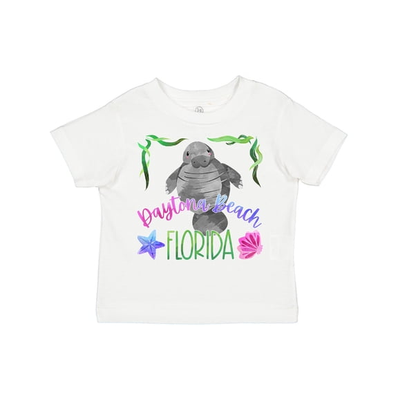 Inktastic Daytona Beach Florida Cute Swimming Manatee Boys or Girls Toddler T-Shirt