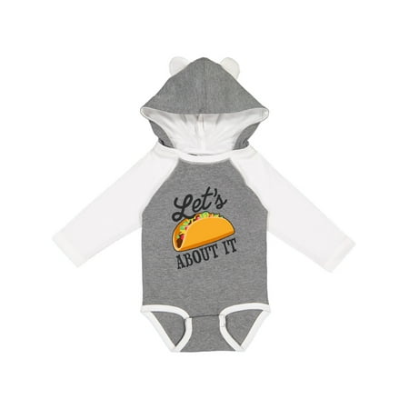 

Inktastic Lets Taco About It with Taco Illustration Gift Baby Boy or Baby Girl Long Sleeve Bodysuit
