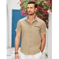 thumbnail image 2 of COOFANDY Mens Cotton Short Sleeve Button Down Shirts Collared Summer Denim Shirt, 2 of 6