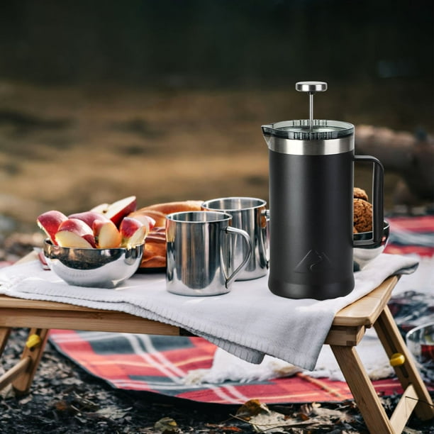 Ozark Trail 34 oz Double-Wall Stainless Steel French Press – Black