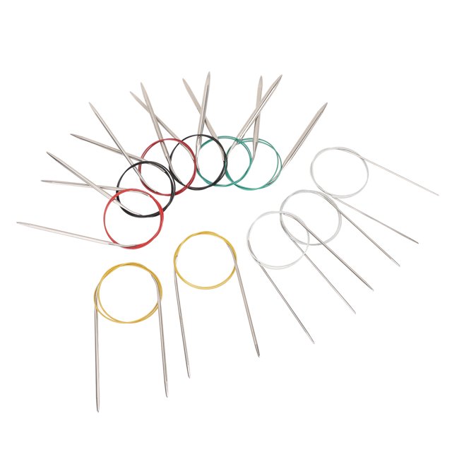 Juego de agujas de tejer Circulares ANGGREK 80 Cm Con bolsa de Almacenamiento