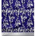 thumbnail image 1 of Soimoi Rayon Fabric Leaves & Floral Block Printed Fabric 1 Yard 42 Inch Wide, 1 of 3