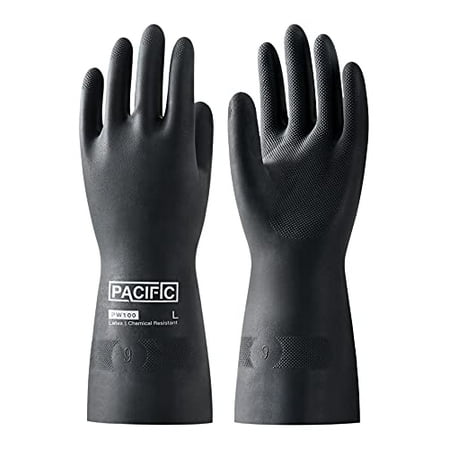 

PACIFIC PPE Chemical Resistant Gloves Heavy Duty Industrial Rubber Gloves Resist Acid Alkali and Oil 12.6 Medium