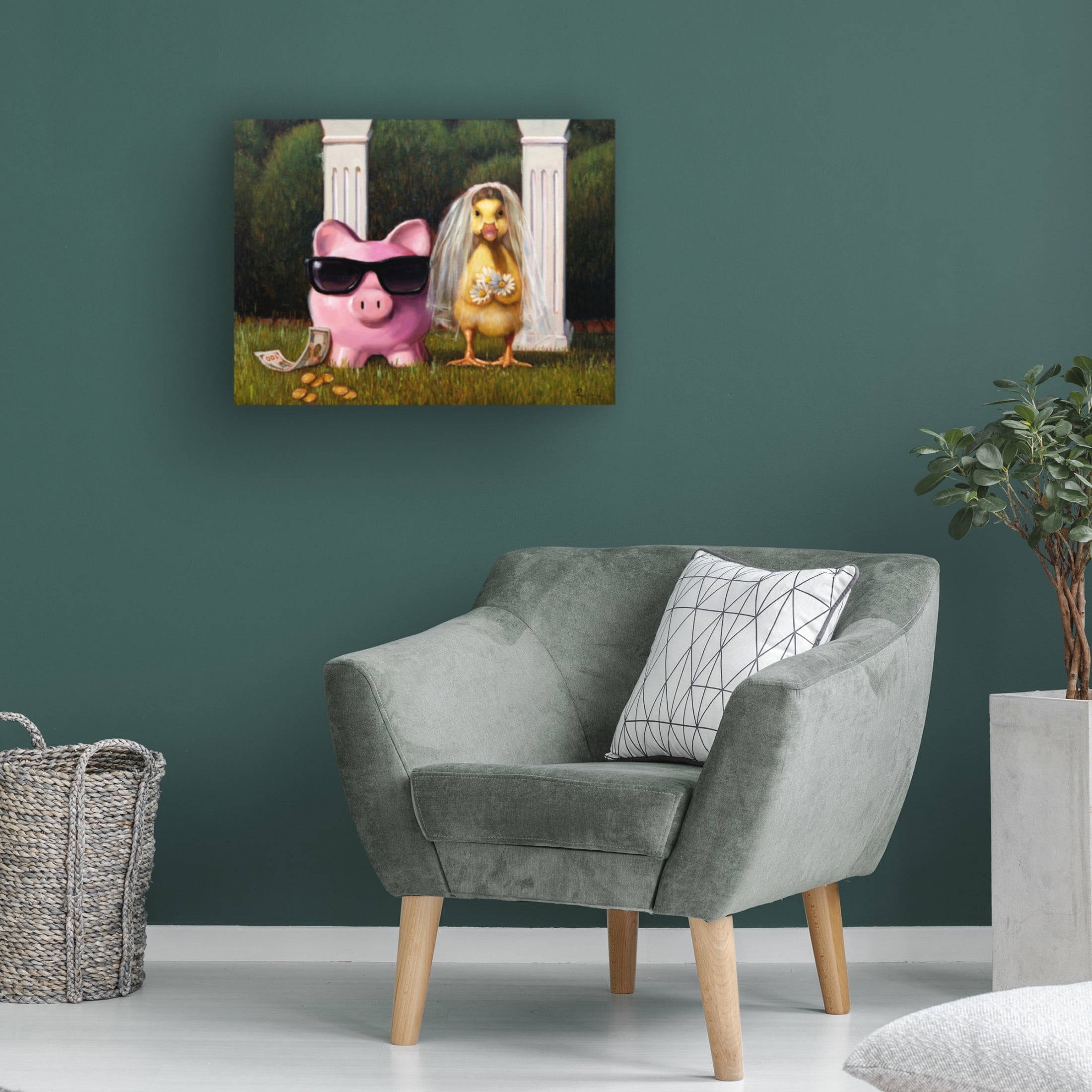 Canvas Wall Art - Lucia Heffernan 'Gold Digger' Wall Art for Living Room, Bedroom, or Office Décor by Trademark Fine Art - 47 x 35 Inches
