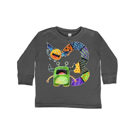 

Inktastic Fun Monsters Third Birthday Gift Toddler Boy or Toddler Girl Long Sleeve T-Shirt