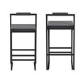 thumbnail image 3 of Tcbosik 2 Pack Barstools, Modern Velvet Upholstered Counter Height Bar Stool with Metal Frame for Pub, Kitchen Island, Dining Room, Gray & Black, 3 of 7
