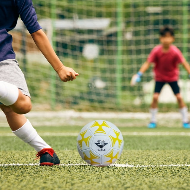 Becaristey Outstanding Durability Soccer Ball For Professional Training Training Soccer Ball Football Official White and blue