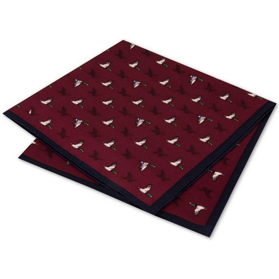 Club Room Mens Shadow Geese Pocket Square, Red, One Size
