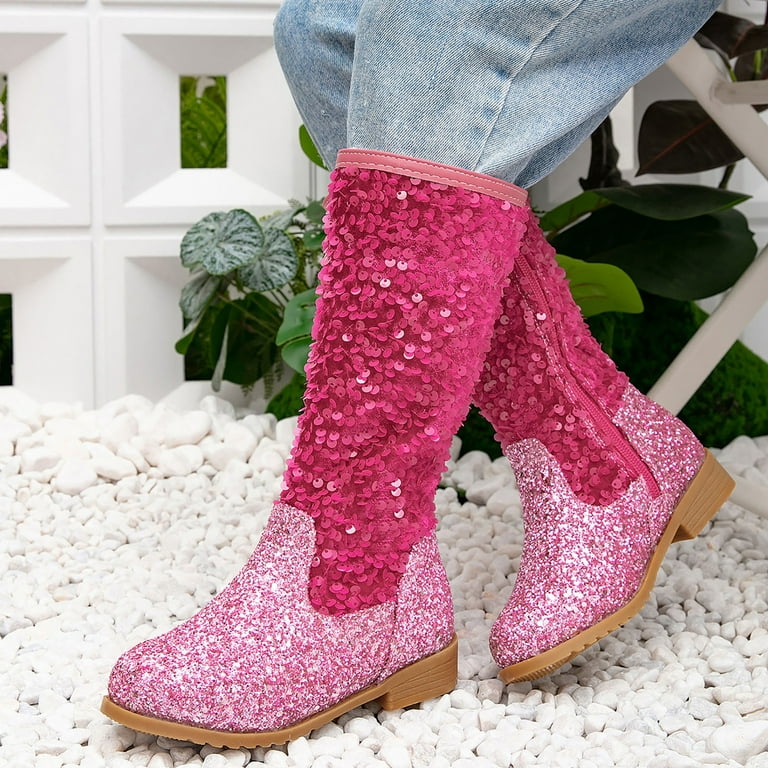 Hessimy Girls Knee High Fashion Riding Boots Youth/Toddler(Big