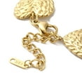 thumbnail image 3 of 1 pc 304 Stainless Steel Textured Heart Link Chain Bracelets Golden 7-1/2 inch(19cm), 3 of 3