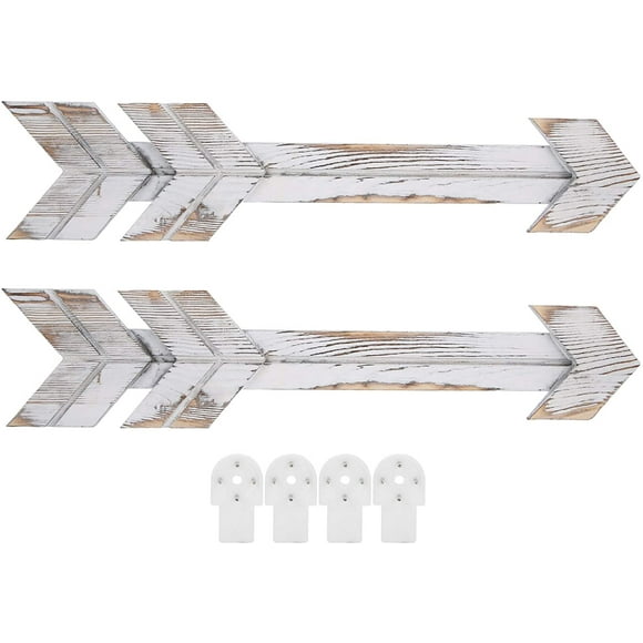 GHSDFBB Wood Arrow Sign Wall Decor 2PCS Arrows Decor Sign Wall Art Decor for Farmhouse Courtyard Wedding Supplies(White)