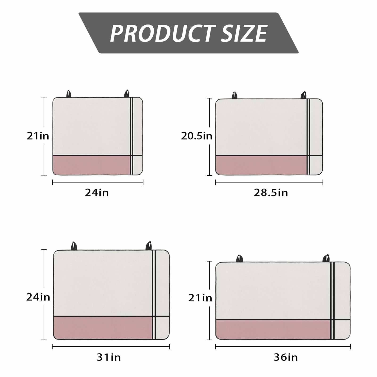 Pink Geometric Stove Top Cover for Electric Stove, Heat-proof & Non Slip Glass Top Stove Cover Protector, Modern Beige Color Block Black Lines Art Kitchen Flat Cooktop Rubber Mat 28.5x20.5 Inches