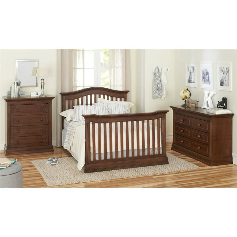 Baby Cache Montana Traditional Wood Full Bed Conversion Kit in Brown Sugar