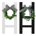 thumbnail image 1 of Clearance! 2pcs/set Exquisite Black White Plaid Rustic Farmhouse Wooden Tray Decor Cathedral Arch Window And Ladder Sign Shelf, 1 of 6