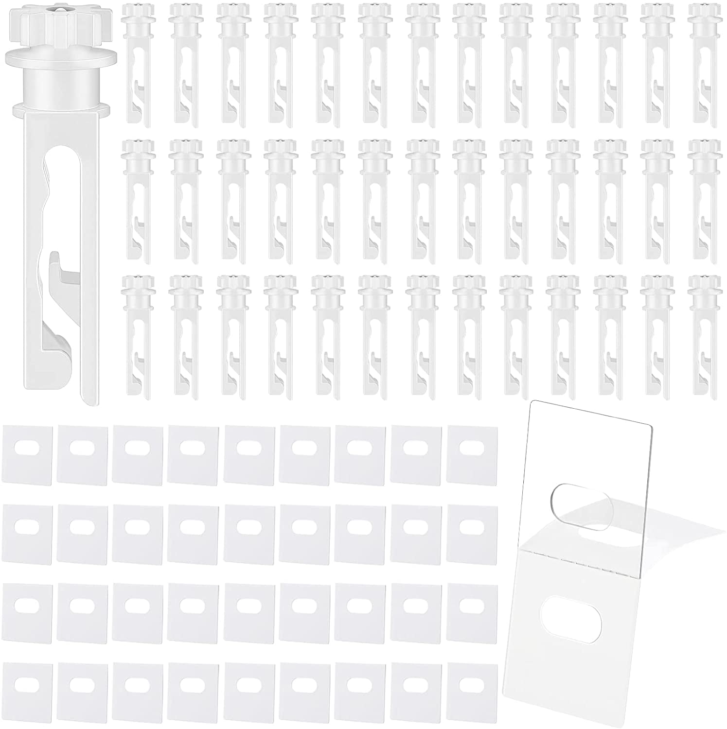 50Pcs Clear Vertical Blind Repair Vane Savers Window Blinds and Shades Clips Tabs Metal Replacement INCREWAY Blind Repair Clips White