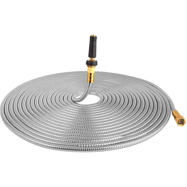 TOUCHRICH 304 Stainless Steel Garden Hose, Lightweight Metal Hose with