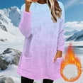 thumbnail image 5 of Womens Gradient Sherpa Pullover Casual Loose Fuzzy Fleece Sweatshirts Fluffy Fall Winter Soft Plush Outerwear with Pockets, 5 of 5