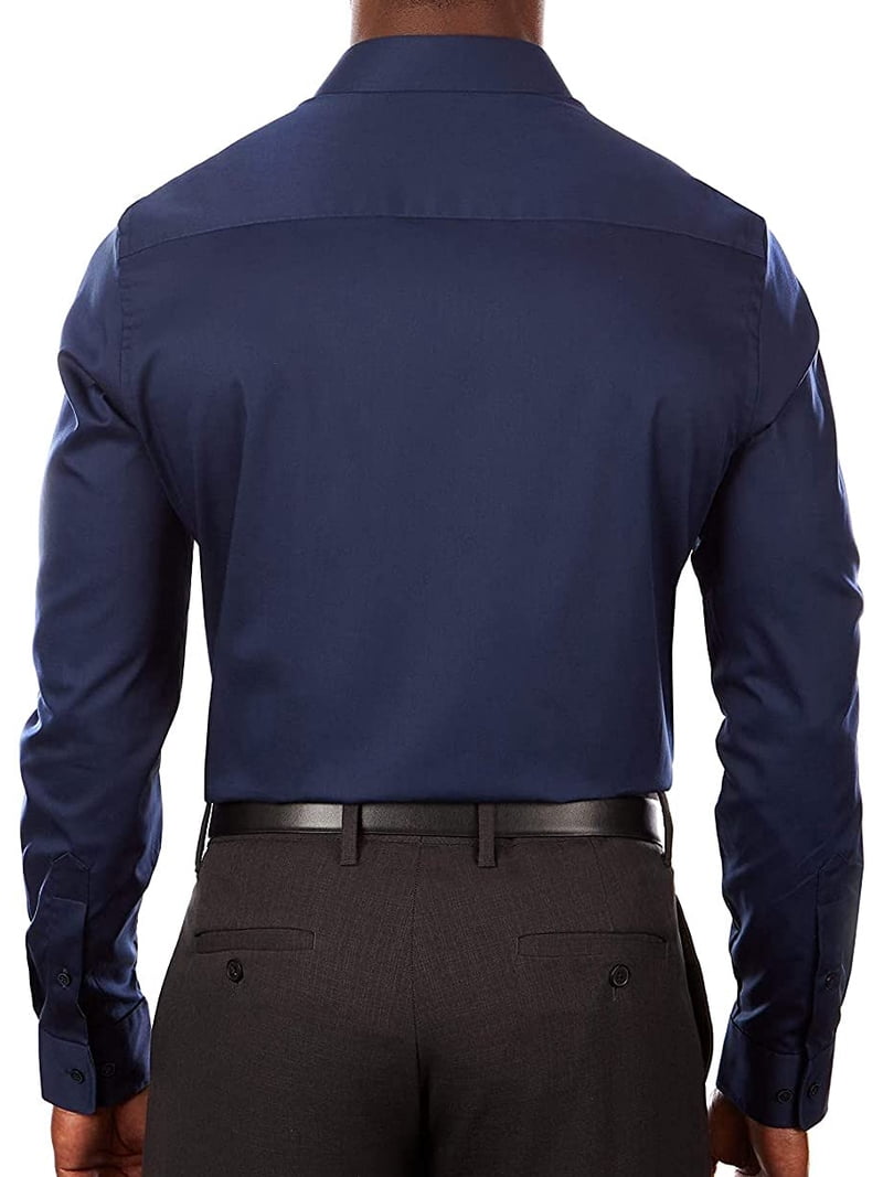 Van Heusen Men's Slim Fit Flex Collar Stretch Solid Dress Shirt Blue Size  32X33 - Walmart.com