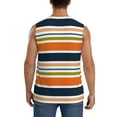 thumbnail image 4 of Easygdp Colorful Pastel Stripes Men's Breathable Tank Tops Sleeveless Sporty T Shirts for Basketball, Mountaineering, Bodybuilding -Small, 4 of 8