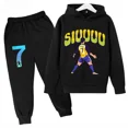 thumbnail image 3 of Conjunto de sudadera y pantalones deportivos para niños, conjunto de 2 piezas para niños y niñas, ropa para niños con estampado de avatar de Ronaldo, 3 of 5