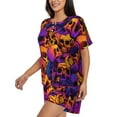 thumbnail image 2 of Lsque Skull Women's Short-Sleeved Pajama Set - 2 Piece Soft and Lightweight Sleepwear Set-Medium, 2 of 9