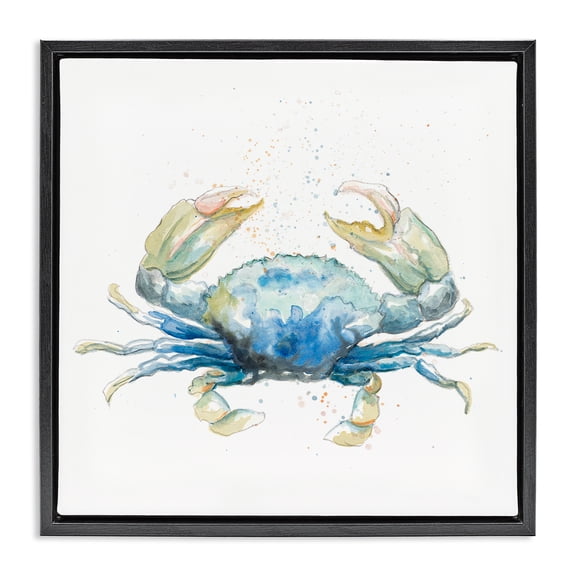 Stupell Industries Contemporary Modern Speckled Crab Black Floating Frame Canvas Art, 18 x 18, by Patricia Pinto